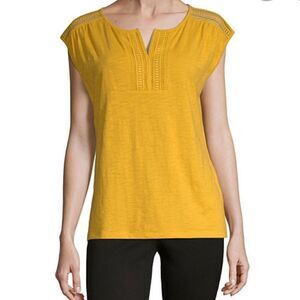Liz Claiborne Indian sunset split Crew Neck size L
